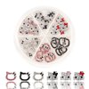 36Pcs Kitty Nail Art Charms Kawaii Nail charms y2k 3D Cute Silver Metal Rhinestone Crystals Nail Decoration Accessories for DIY