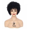 Sallcks Short Black Kinky Afro Wig for Black Women Short Curly Afro Wigs Natural Synthetic Curly Cosplay Costume Wigs with Wig Cap