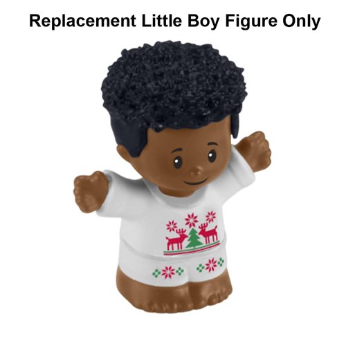 Replacement Part for Fisher-Price Little-People Advent Calendar Christmas Playset - HGP72 ~ Replacement African-American Little Boy Figure Wearing White Reindeer Outfit ~ Works Great with Many Sets!