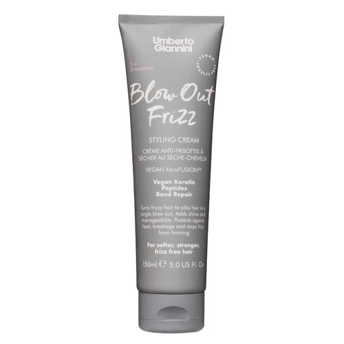 Umberto Giannini Blow Out Frizz Hair Styling Cream 5 fl Oz - with Heat Protection up to 230°C - Vegan Kertain Bond Repair Formula for All Types of Frizzy & Damaged Hair - Vegan & Cruelty-Free
