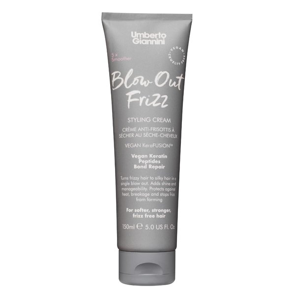 Umberto Giannini Blow Out Frizz Hair Styling Cream 5 fl Oz - with Heat Protection up to 230°C - Vegan Kertain Bond Repair Formula for All Types of Frizzy & Damaged Hair - Vegan & Cruelty-Free