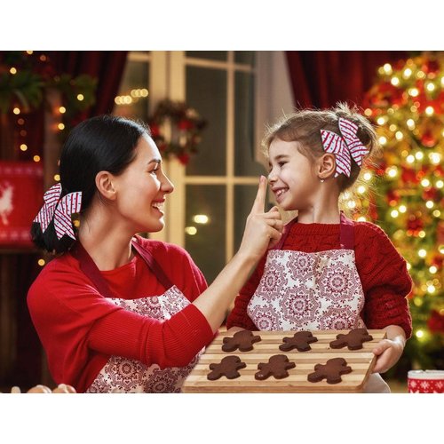 INLOLLY Christmas Hair Clips, Cute Christmas Tree Cake Hair Clips Gingerbread Man Hair Clips Accessory for Women