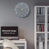 Mosewa Silent Non-Ticking Wall Clock Decorative for Kitchen, Bedroom, Bathroom, Office, Living Room, Battery Operated - 10 Inch Wood Modern Simple (Gray)