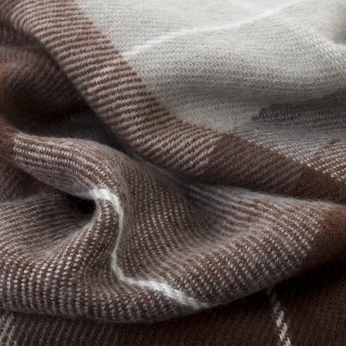Lavish Home Throw Blanket - Cashmere-Like - Plaid - Brown