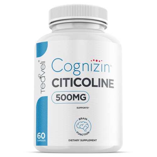 Teaveli Cognizin Citicoline- 500mg CDP Choline Capsules- Clinically Studied Brain Supplement to Support Clarity, Concentration and Memory – Most Bioavailable Form of Choline Supplements - 60 Servings