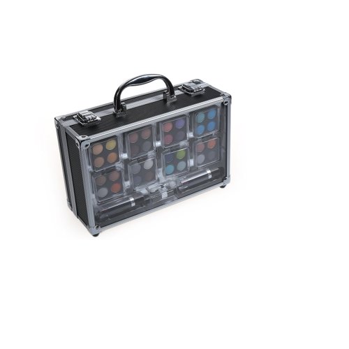 Cameo Professional Makeup Set With Reusable Train Case - A Complete 'On The Go' Cosmetics Set Perfect For Beginners Or Professionals