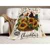 Rooster Blanket Chicken Fleece Throw Blanket Super Soft Warm Cozy Fuzzy Plush Sunflower Roosters Blanket Gifts for Girls Boys Kids Room Decor 40"X50"