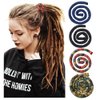 Spiral Lock Hair Tie Dreadlock Bendable Ties Locs Accessories Bands Iron Wire Embedded Loc For Thick Curly Hair Women and Men Ponytail Holders Long. (Green Bohemian)