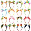 Capoda 16 Pieces Hawaiian Party Favors - Felt Luau Head Boppers, Flamingo Pineapple Palm Tree Tiki Aloha, Tropical Summer Beach Accessories