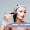 AEGYPIUS Face Wash Headband and Wristband Set, 3-Piece Set Blue Soft Coral Fleece Spa Headband for Washing Face, Headband and Wristband Set for Face Washing with Cat Ear Spa Headband and Wristband Set