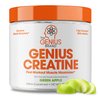 Genius Micronized Creatine Monohydrate Powder, Post Workout Supplement, Green Apple - 100% Naturally Flavored & Sweetened - Supports Muscle Building, Cellular Energy & Cognitive Function – 195g