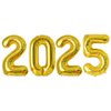 40 Inch Giant Gold Number 2025 Balloon, 2025 New Years Decorations for 2025 Happy New Year Eve Christmas and Graduations Party Supplies