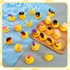 Guiqulai 24 Set Mini Rubber Ducks with Wig Necklace and Sunglasses, Rubber Squeaky Ducks Bath Toys Small Rubber Duckies Bulk Cute and Funny Bathtub Toys for Birthday Shower Party Favor