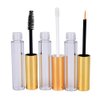 Ideal Swan 10ml Empty Mascara Tube Eyeliner Cream Container Bottle, Lip Gloss Bottle with 3 Piece Funnel & Rubber Inserts for Castor Oil Golden (Set 03)