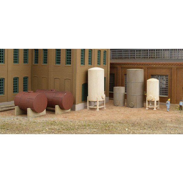 Walthers Cornerstone N Scale Modulars Storage Tanks pkg(6)