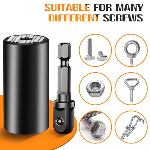 Stocking Stuffers for Men Adults,Gifts for Men,Super Universal Socket Tools Birthday Gifts for Men,Cool Stuff for Men Dad Husband Boyfriend Him,Tools Socket Set with Power Drill Adapter(7-19 MM)