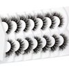 Pooplunch Cat Eye Look Fluffy False Eyelashes Thick Full Volume 16MM Wispy Curly Faux Mink Lashes 8D Fake Eyelash Strips 7 Pairs Multipack