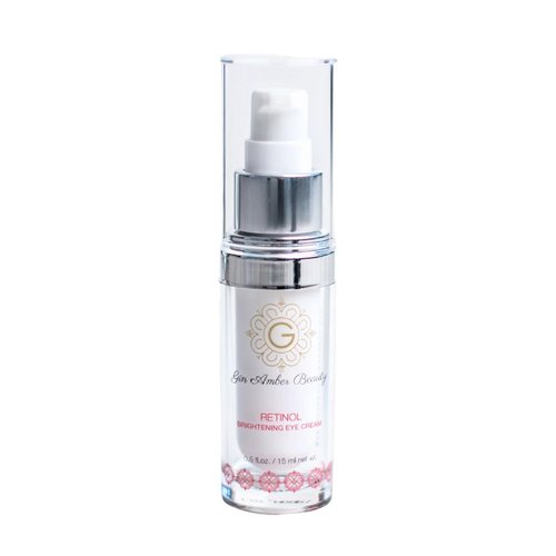 Gin Amber Beauty Brightening Retinol Eye Cream - Firming Eye Cream | Smoothing, Dark Circles, Wrinkles Reduction - Hydrating, Anti-Aging Formula (0.5 fl. oz / 15ml)