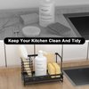 ODesign Sink Caddy,Kitchen sink Organizer Caddy Holder with Drain Pan Sponge Scrubber Brush Kitchen Caddy for Countertop Sponge Holder for Kitchen Sink,SUS304 Stainless Steel Rustproof - Black