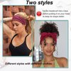 TuTive 4 Pieces Adjustable Knotted Headbands for Women Elastic Fashionable Sports Hairbands, Cotton Head Scarf Stretchy Wide Headbands Non Slip Workout Yoga Sport Headbands for Women
