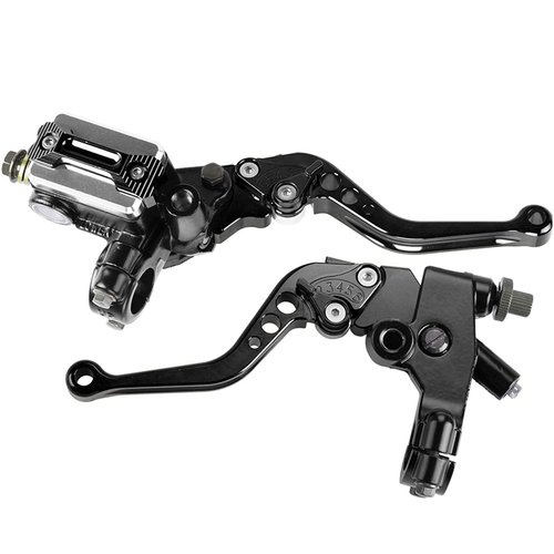 PACEWALKER Universal Motorcycle 7/8" 22mm Handlebar Brake Master Cylinder Clutch Lever Left & Right Set for Honda Kawasaki Suzuki Yamaha