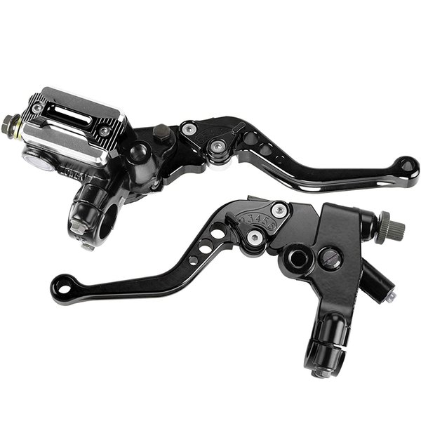 PACEWALKER Universal Motorcycle 7/8" 22mm Handlebar Brake Master Cylinder Clutch Lever Left & Right Set for Honda Kawasaki Suzuki Yamaha