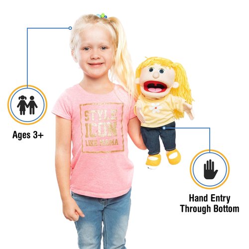 14" Katie, Peach Girl, Hand Puppet