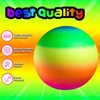 Bedwina Rainbow Playground Ball - 8.5Inch (Pack of 1) Rubber Bouncy Inflatable Balls for Kids and Adults, Indoor and Outdoor Games, Kickball, Dodgeball, Four Square, Dodge Ball, Handball