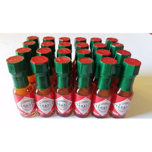 Mini Tabasco Original Pepper Sauce Bottles 1/8 Oz. - Box of 24 Little Real Glassbottles by TABASCO brand