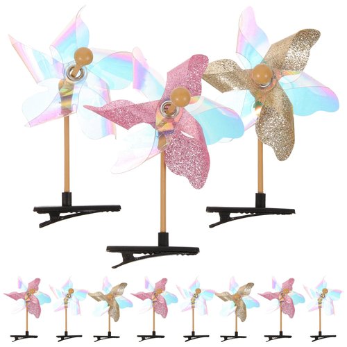 Cute Shiny Windmill Hair Clips Sequins Hair Barrettes Kids Hair Pins Hair Accessories for Children's Day 44 Pcs