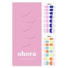 ohora Semi Cured Gel Nail Strips (N Rainbow French) - Extended Size Range, Works with Any Nail Lamps, Salon-Quality, Long Lasting, Easy to Apply&Remove - Includes 2Prep Pads, Nail File&Wooden Stick