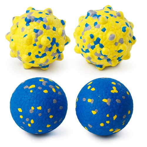 Moonorange 2024 Latest Dog Balls for Aggressive Chewers, Indestructible Dog Tennis Balls, Durable Bouncy Dog Toy Balls, Dog Balls for Teething, Interactive Dog Toys for Fetch Game (4 Pcs Medium Size)