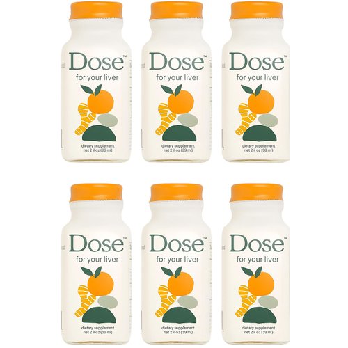 Dose for Your Liver – 2 fl oz Liver Cleanse Detox Shot – Milk Thistle, Dandelion Root & Turmeric – Supports Liver Health & Metabolism – Pack of 6 Functional Wellness Shots (pack of 6, For your Liver)