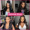 SUPERNOVA Body Wave HD 13x4 Lace Front Wigs Human Hair for Black Women Transparent Lace Frontal Wig Human Hair Pre Plucked Brazilian Glueless Body Wave Wig Natural Hairline 180% Density 16 Inch