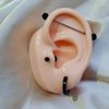 CHUANCI Soft Silicone Ear Model for Hearing aid 1:1 Human Ear Ear Model Simulation Display Props Teaching Tools Jewelry Display Earrings (On Pair White Color)