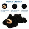 Hronsa Weighted Stuffed Animals, Weighted Bear Stuffed Animal Toy Cute Black Bear Plush Pillow for Adults Boys Girls, 11.8in