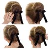 LOVEF Pack of 4 Magic Beauty Hair Hairstyle Foam Sponge Donut Maker Ponytail Bun Maker Twister Tie Upgraded with Pearl 24cm (Black)
