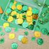 AUGSUN St. Patrick's Day Decorations Shamrock Coins, 60 Pieces Gold Green Good Lucky Coins Plastic Irish 3-Leaf Clover Leprechaun Coin for St Patricks Day Decorations Party Supplies Favors