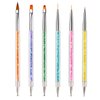 iminoo 6PCS Nail Art Brushes,Double Ended Nail Liner Brush Dotting Pen Nail Art Point Drill Drawing Tools,Double Ended Nail Art Brushe for DIY Nail Art Designs (Style A)