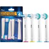 Replacement Brush Heads for OralB Braun Professional Ortho & Power Tip Kit- 4 Pack Compatible Orthodontic Electric Toothbrush Head Fit the Oral-B Pro 1000, Kids Plus!