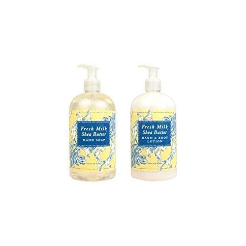 Greenwich Bay Trading Hand and Body Lotion, 16 Ounce, Bundle Set (Fresh Milk & Shea Butter)