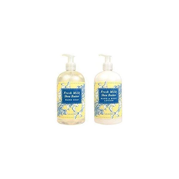 Greenwich Bay Trading Hand and Body Lotion, 16 Ounce, Bundle Set (Fresh Milk & Shea Butter)