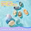 AMCHSURI Baby Bath Toys for Kids Ages 1-3, 9 PCS Mold Free Toddler Bath Toys for 2-4 Bathtub Water Toys Stackable Bath Boats and Silicone Bath Toys for Babies 6-12 Months