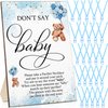 Wesiti 51 Pcs Cool Baby Shower Game Wooden Bear Sign Baby Gift Sets 50 Baby Shower Pacifiers Necklace Acrylic Pacifier for Gender Reveal Party Favor (Blue)