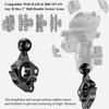 BRCOVAN Aluminum Alloy Handlebar Clamp Mount Base with 1'' TPU Ball for Rail Diameter 0.5'' 0.87'' 1'' 1.26'', Compatible with RAM Mounts B Size 1 Inch Ball Double Socket Arm, Tool-Less Installation