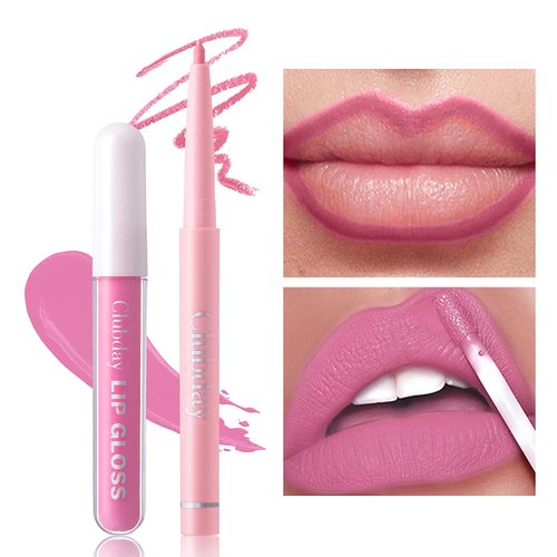 Clubday 3 Matte Long wearing Lipstick and Lip Liner Set, Liquid Makeup Sets Non-Stick Cup Waterproof Lipstick-01