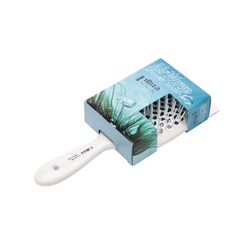 Ibiza Hair Professional AirWave Shower Brush (White), Use Before, During or After Shower or Pool, Effortlessly Glides Through Any Hair, Adults or Kids, Anti Static, Light Weight & Heat Resistant