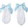 1 Pair Blue Girls Bunny Plush Lop Ears Hair Clip Rabbit Furry Ears Ribbon Bow-knot Hair Clamp Hairpin Cosplay Headwear Easy to Wear Ornaments, Hair Accessories