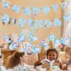 Rakuto Blue Axolotl Birthday Party Decorations, Cartoon Axolotl Happy Birthday Banners, 12PCS Cute Axolotl Birthday Banner Hanging Swirls Party Decor Supplies for Boys