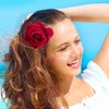 ALIMITOPIA Flower Hair Clip Fabric Artificial Rose Flower Hairpin Barrette Brooch Headdress Bobby Pins Headwear Hair Accessories for wedding Party supplies(Rose Style;4.3 inches;6pcs)